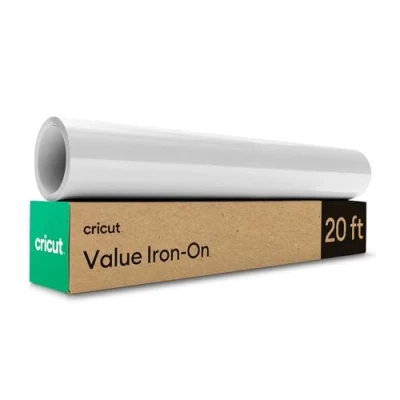 Imagen de Cricut Iron On White 6m (20ft) Heat Transfer Vinyl Roll For use with all cutting machines