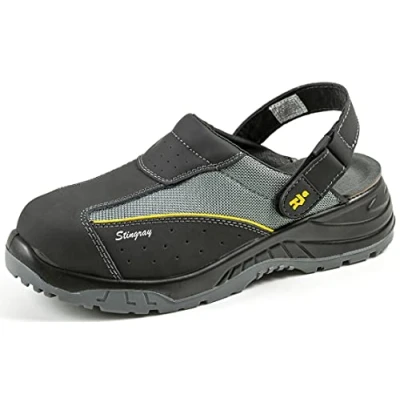 Imagen de EuroRoutier Stingray Black Leather, Zuecos Zapatos de Seguridad Certificado CE EN ISO SB+A+E+FO+SRC (47)