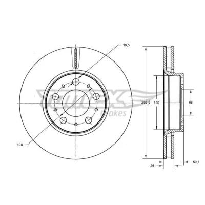 Imagen de Disco de freno TOMEX Brakes TX 71 43