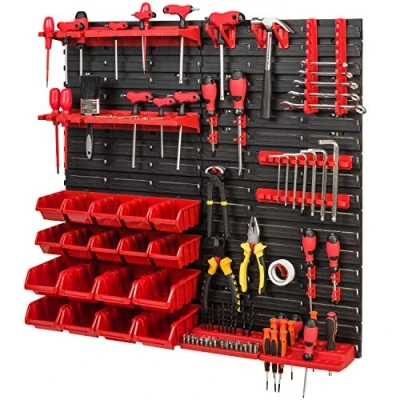 Imagen de Sistema de almacenamiento pared herramientas 772 x 780 Juego soportes para y cajas apilables Estantería taller