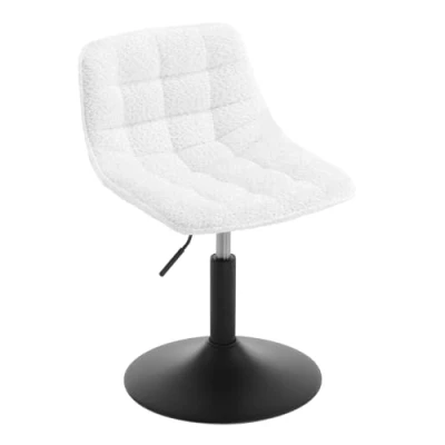 Imagen de WOLTU Taburete Tocador, Silla Escritorio Ergonomica, con Respaldo, Altura Ajustable, Tocador Maquillaje, Cocina, Reposapiés y Base Metalicas, Chenilla, Blanco, BH408ws 1
