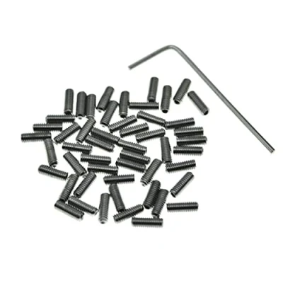 Imagen de KAISH 50 tornillos de ajuste altura para puente guitarra acero inoxidable #4 40 x 5/16 pulgadas Stratocaster/Telecaster