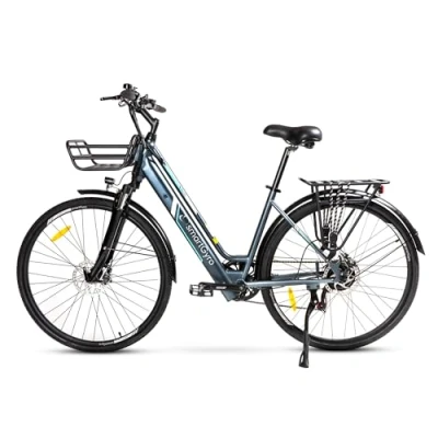 Imagen de SMARTGYRO eBike Sunset Titanium Bicicleta Eléctrica Urbana, Frenos de Disco, 6 Velocidades Shimano, Ruedas 27,5 Inches, Batería Litio 36V 10Ah, Motor Brushless 250W, Autonomía hasta 60 km