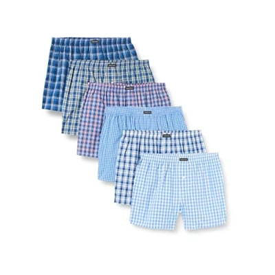 Imagen de Lower East Calzoncillos Hombre Bóxer Pack de 6 100% Algodón Ropa Interior Hombre, para Hombres, Algodón, Business, L