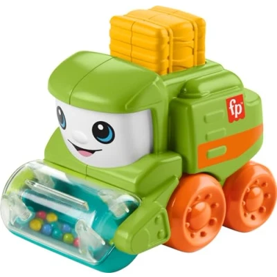 Imagen de Fisher Price Juguete para bebé Rollin&#039; Tractor Push Along Vehículo con actividades motoras finas bebés a partir de 6 meses