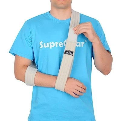 Imagen de supregear Cabestrillo Brazo, Hombro Ajustable Inmovilizador del Manguito Rotador Ligero Brazo Swathe Apoyo para lesiones de Hombro, Huesos Rotos/Fracturados el Izquierdo y Derecho