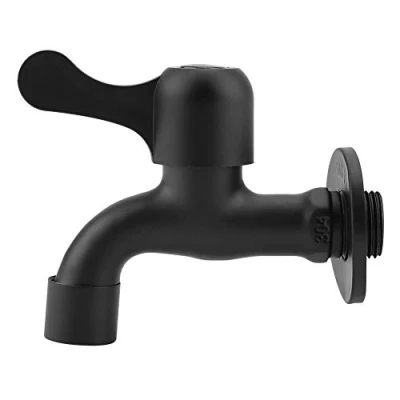 Imagen de MAGT Grifo for Lavadora, Laton Pared Jardin Montaje en Lavadora de jardín Agua latón frotado con Aceite Negro Grifos fría baño
