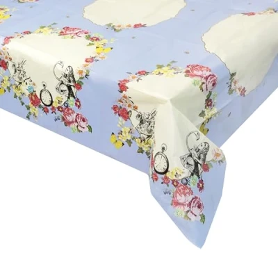 Imagen de Talking Tables Mantel de Papel desechable Alicia en el País Las Maravillas, para hogar, reciclable, Suministros Fiestas té, cumpleaños, día la Madre, Baby Shower, 180 x 120 cm