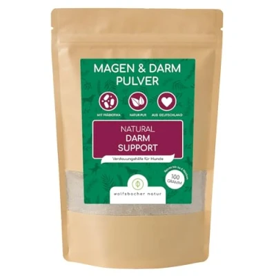 Imagen de Polvo intestinal gastrointestinal natural para perros Con prebióticos, hojas de nogal y tomillo Tiene un efecto calmante dolencias gastrointestinales agudas frecuentes