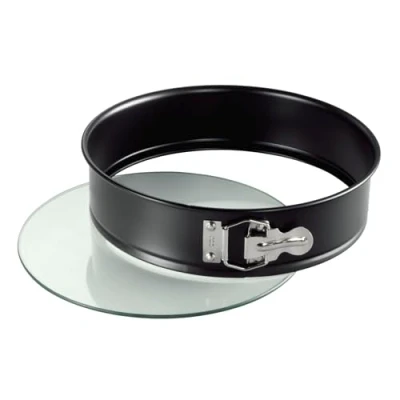 Imagen de ORIGINAL KAISER Crystal Baking Molde Redondo Desmontable con Base de Cristal, Negro, 26 cm