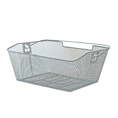 Imagen de Xlc Hinterradkorb 2128212200, Mijnen Pieper Cesta Trasera Mijnenpieper Malla Estrecha Ganchos Incluidos 39x30x17 Cm Pvc Plata Unisex Adulto, 39 X 30 17