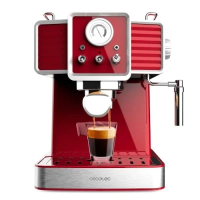 Imagen de Cafetera express Cecotec Power Espresso 20 Tradizionale Light Red, bar, 1350 W, 1.5 l, 2 tazas, Manómetro, Apagado Automático, Red