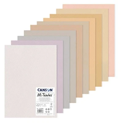 Imagen de Canson Mi Teintes Pack A3 10H 60% Abeja 160g Colores Pastel