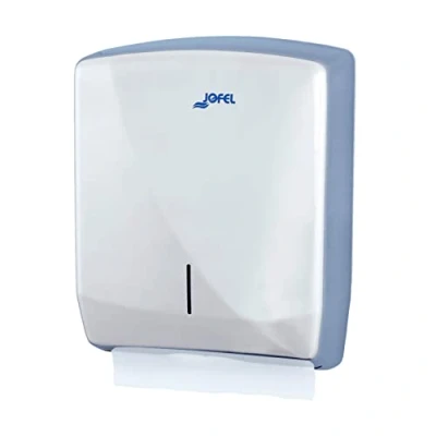 Imagen de Jofel Dispensador de Papel Manos, Toallas Faciales, Secamanos Pared, hasta 600 Toallitas Zig Zag, Carcasa Acero Inoxible Resistente, Futura AH25500, Inox. Brillo