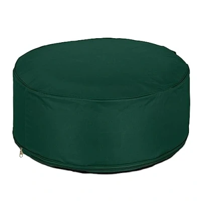 Imagen de Relaxdays Taburete Hinchable Exterior, Asiento Camping y Jardín, Banquillo Redondo, Reposapiés Camping, 26x56cm, Verde