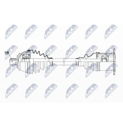Imagen de NTY NPW AU 023 Árbol de Transmisión Eje delantero, izquierda 543 automática AUDI: A6 C6 Berlina, Avant