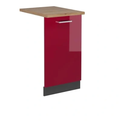 Imagen de Vicco Tapa del lavavajillas &quot;R Line&quot;, Rojo Burdeos alto brillo, 45 cm , ET Roble