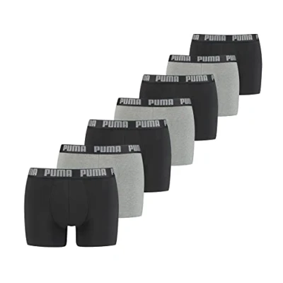 Imagen de PUMA Calzoncillos bóxer básicos para hombre, 7erP, gris/negro, M