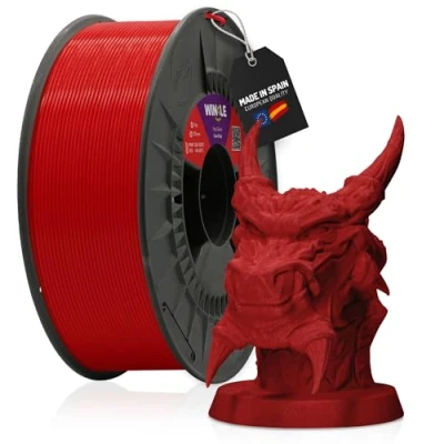 Imagen de WINKLE Filamento PLA PRO 1,75mm Rojo Diablo Bobina de 1kg Alta Precisión Dimensional para Impresión 3D Resistencia Mecánica y Térmica Superior HDT 95ºC Alto Nivel Detalle