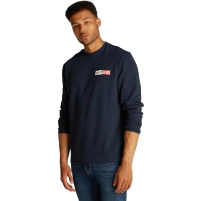 Imagen de Tommy Jeans Entry Graphic CREW Sudadera, Hombre, Talla: 44, Dark night navy
