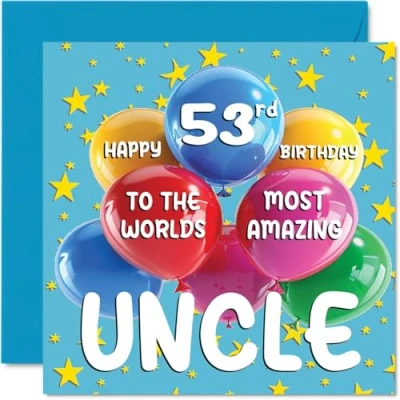 Imagen de Stuff4 Tarjeta de cumpleaños número 53 para tío sobrina, sobrino, 145 mm x mm, años tarjetas felicitación
