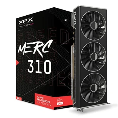 Imagen de XFX Speedster MERC310 AMD Radeon™ RX 7900XTX Black Gaming Tarjeta gráfica 24GB GDDR6, RDNA™ 3 (RX 79XMERCB9)