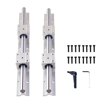 Imagen de ONLISUM Riel lineal SBR16 300 mm 2 unidades eje de carril 4 SBR16UU soporte cojinete CNC kit rieles lineales y Kits Rodamiento para Máquinas Automatizadas