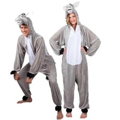 Imagen de Boland 88011 Disfraz de peluche para adultos, color gris, máx. 1,95 m