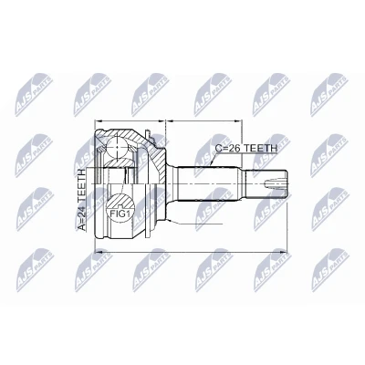 Imagen de NTY NPZ TY 065 Junta Homocinética Eje delantero, izquierda TOYOTA: Yaris II Hatchback