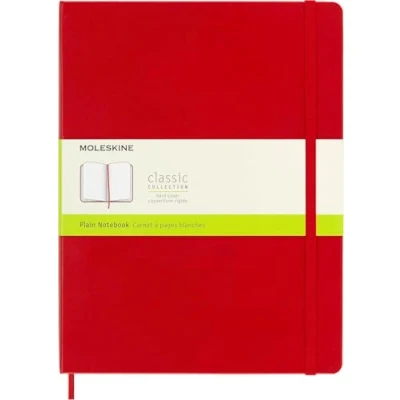 Imagen de Moleskine Cuaderno Clásico con Hojas Lisas, Tapa Dura y Cierre Elástico, Color Rojo Escarlata, Tamaño Extra Grande 19 x 25 cm, 192