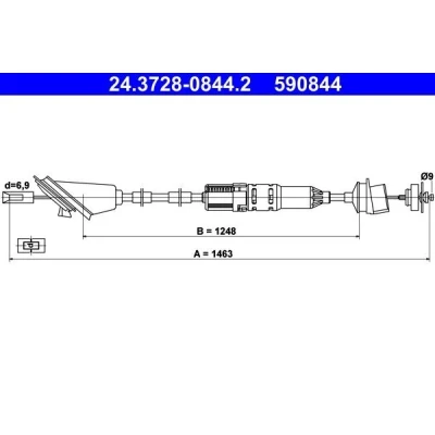 Imagen de ATE 24.3728 0844.2 Cable de Embrague con reajuste automático PEUGEOT: 106 II Hatchback