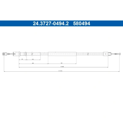 Imagen de ATE 24.3727 0494.2 Cable de Freno Mano 1013 MERCEDES BENZ: Vito Mixto, Bus