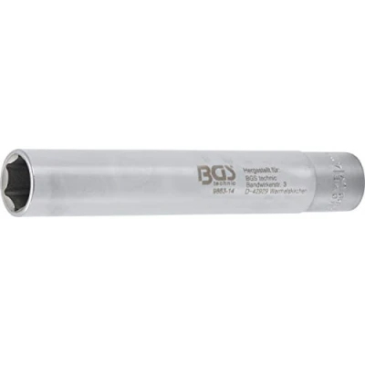Imagen de BGS 9863 14 Llave de vaso hexagonal, extra largas propulsión cuadrado interior 10 mm (3/8“)