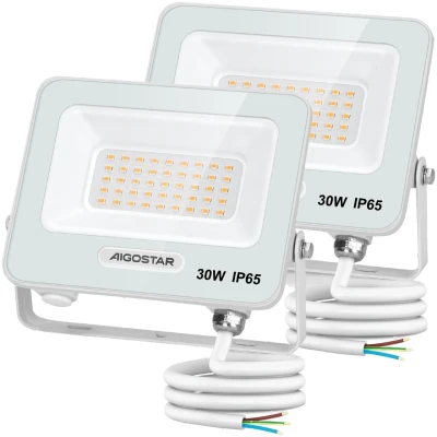 Imagen de Aigostar Foco led Exterior 30w, 2450LM Proyector LED, IP65 Impermeable Luz de Seguridad, Natural 4000K Luces exterior, Para Jardín, Patio, Garaje, Paquete 2