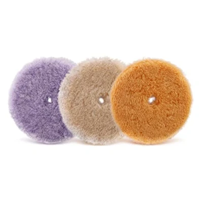Imagen de lana para Pulir, SPTA 125mm Kit de almohadillas pulido cordero adhesivo Juego Funda Pulidora autoadherente coche Pulidora, excentrica WPMIX5