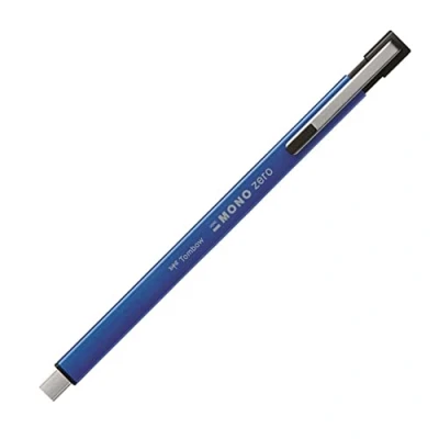 Imagen de Tombow MONO Zero Goma de borrar precisión punta cuadrada metal, color azul