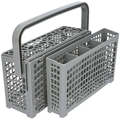 Imagen de Kenekos Cesta de cubiertos 2 en 1 universal variable apta para muchos lavavajillas y Bosch, Siemens, Miele, AEG Neff, 23,0 cm x (8,5 + 4,5 cm) 13,5