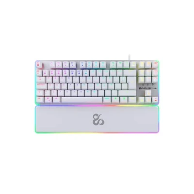 Imagen de Teclado gaming Newskill Gungnyr pro TKL, USB 2.0, Teclas iluminadas, Antighosting, Con reposamuñecas, Blanco