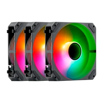Imagen de Abysm Gaming Ventilador Arclight 2.0 Pack 3 en 1 Negro, Iluminación ARGB y Capacidad de Conectarlos Serie