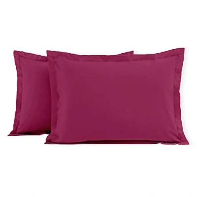Imagen de Home Linge Passion Juego de 2 Fundas Almohada 100% algodón, 57 Hilos, 50 x 70 cm, Acabado Oxford (Volante Plano picado) Fucsia Baikal