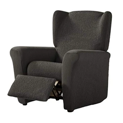 Imagen de Estoralis Beta Funda Sillon de Diseño Moderno Tejido Elastico Gris para Relax 70 a 90 cm. Protector Adaptable Todo Tipo Sillones