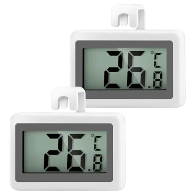 Imagen de AiQInu 2 Piezas Termometro Nevera, Mini Magnético Termómetro Cocina Digital con Gancho, Rango de Medición 50C a +70C, Congelador para Frigorífico