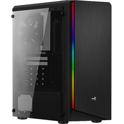 Imagen de Aerocool Rift Caja de ordenador (panel lateral acrílico, LED RGB en panel frontal, 13 modos iluminación, ventilador trasero 12 cm, USB 3.0) color negro