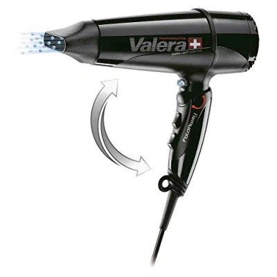 Imagen de Valera, Swiss Light Fold Away 5400, Secador de Pelo Profesional, Compacto, con Mango Plegable, Motor DC Larga Duración, 3 Niveles Temperatura, Ionizador, Cable Flexible, 2000 W, Made