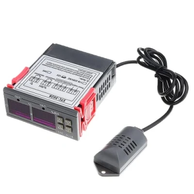 Imagen de DollaTek Medidor Digital de Temperatura y Humedad 110 220V 10A Termostato con Pantalla Doble Termómetro Higrómetro Ajustable 0 100% RH