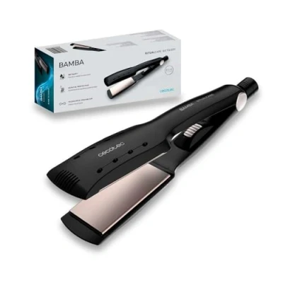 Imagen de Cecotec Plancha de Pelo Placas Anchas Bamba RitualCare Wet&amp;Dry. 55 W, Revestimiento Queratina y Aceite Argán, 210ºC, Cabello Húmedo Seco, XL 3D, Cable 3m