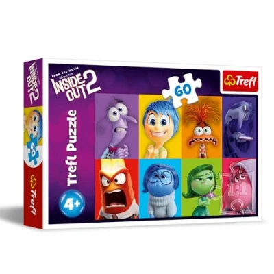 Imagen de Trefl Inside out 2, Conoce a Tus emociones Puzle de 60 Piezas Colores con los Personajes la película Dibujos Animados,Juego para niñas y niños Partir 4 años