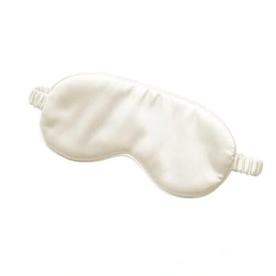 Imagen de Inphysio Máscara de Noche Seda Pura Dormir Suave y Cómoda para la Piel Viaje Sueño Reparador Antiarrugas Antiojeras Marfil Blanco 24 x 11,5 cm