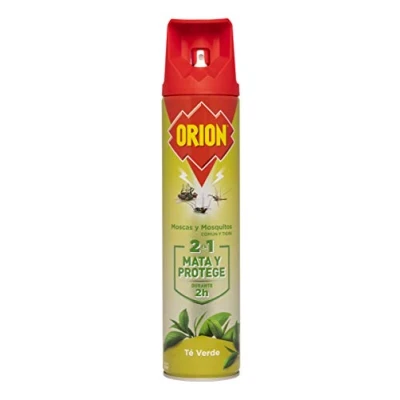 Imagen de Orion Insecticida en Aerosol 2en1 Mata y Protege contra Moscas Mosquitos, Aroma Te verde 600 ml