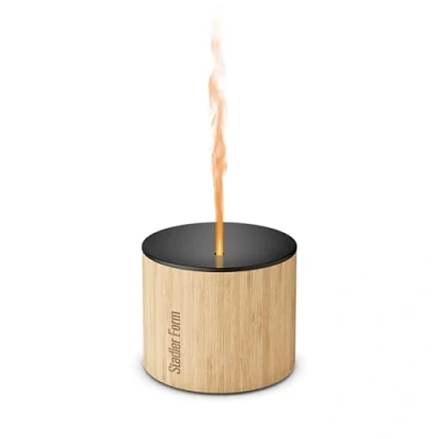 Imagen de Stadler Form Difusor de Aroma Nora con Carcasa bambú y Tapa Aluminio, para Interior Exterior, emite aceites Esenciales, Efecto Llama, inalámbrico, hasta 7 Horas